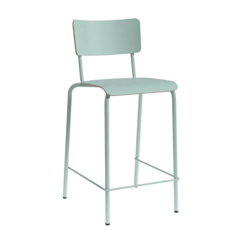 Perfecta Collège Tabouret snack vintage avec dossier en bois et métal> Tabouret Snack (assise +/- 65 Cm)|Tabouret De Bar (assise +/- 80 Cm)