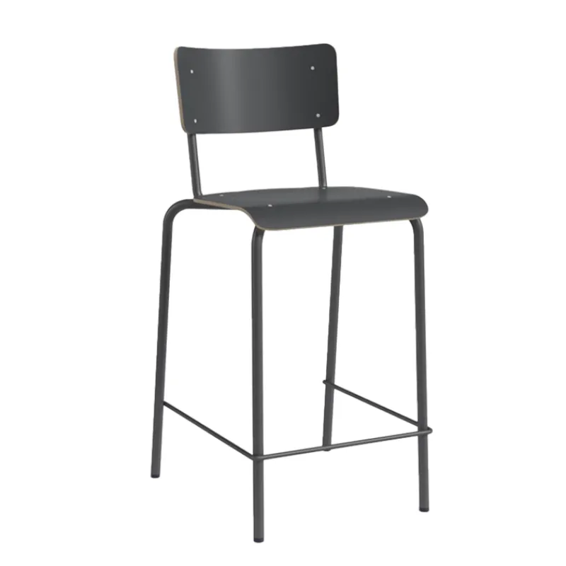 Perfecta Collège Tabouret snack vintage avec dossier en bois et métal> Tabouret Snack (assise +/- 65 Cm)|Tabouret De Bar (assise +/- 80 Cm)