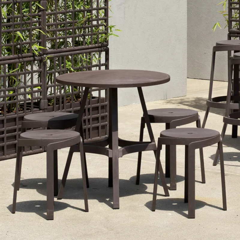 Combo Table de jardin ronde recyclée> Table De Jardin
