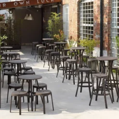 Combo Table de jardin ronde recyclée><noscript><img width=