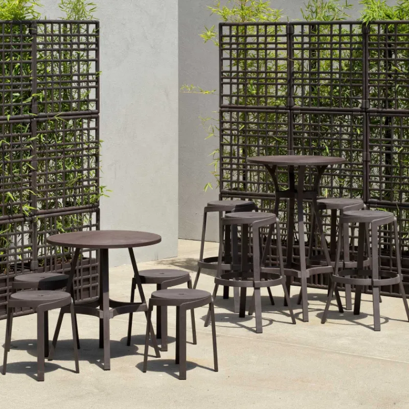 Combo Table de jardin ronde recyclée> Table De Jardin
