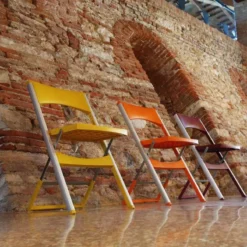 Compact Chaise pliante solide en technopolymère et métal aluminium><noscript><img width=