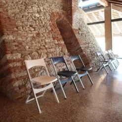 Compact Chaise pliante solide en technopolymère et métal aluminium><noscript><img width=