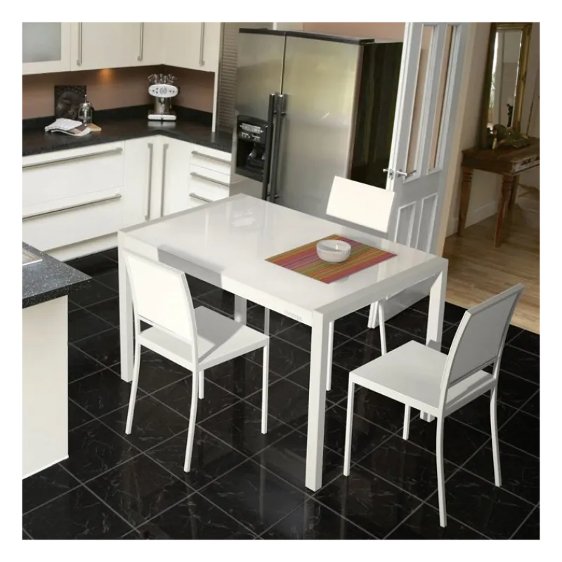 Cancio Concept métal Table en verre extensible> Table De Cuisine