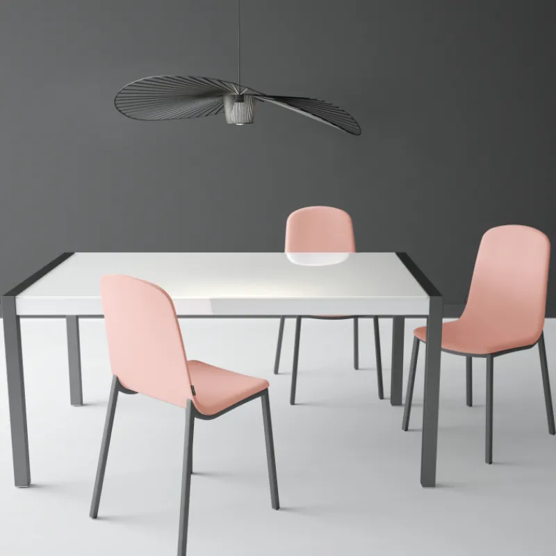 Cancio Concept métal Table en verre extensible> Table De Cuisine