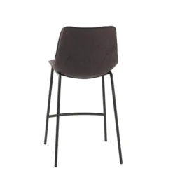 CoqueTabouret snack coque en tissu gris et pieds en métal noir><noscript><img width=