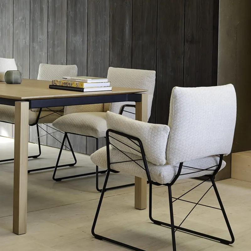 Mobitec Cosy ® Fauteuil design confortable assise en tissu et pieds en métal> Chaise De Salle à Manger|Fauteuil De Salon