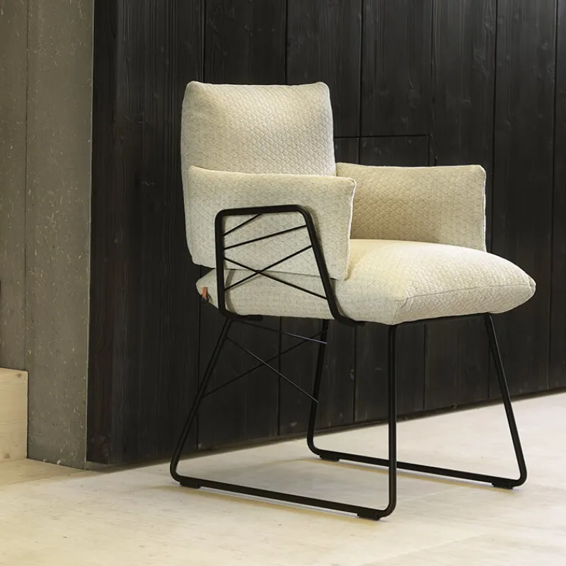 Mobitec Cosy ® Fauteuil design confortable assise en tissu et pieds en métal> Chaise De Salle à Manger|Fauteuil De Salon