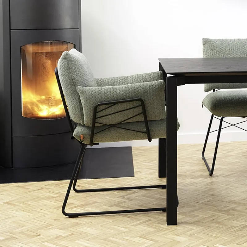 Mobitec Cosy ® Fauteuil design confortable assise en tissu et pieds en métal> Chaise De Salle à Manger|Fauteuil De Salon