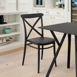 Cross Chaise de cuisine style bistrot empilable en polypropylène> Chaise De Cuisine