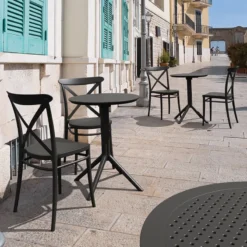 Cross Chaise de terrasse bistrot empilable en polypropylène><noscript><img width=