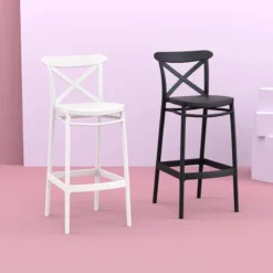Cross Tabouret de bar moderne avec dossier en polypropylène><noscript><img width=