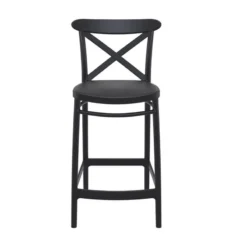 Cross Tabouret snack moderne en polypropylène avec dossier><noscript><img width=