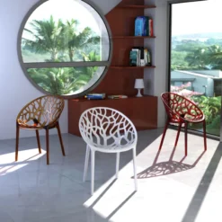 Crystal Chaise design en polycarbonate> Chaise Salon|Chaise Pour Chambre