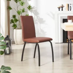 DarcyChaise de salle à manger rembourrée avec pieds en métal> Chaise De Cuisine|Chaise De Salle à Manger