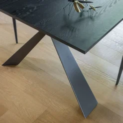 Altacom Delta Table design italienne extensible en mélaminé et pieds en X><noscript><img width=