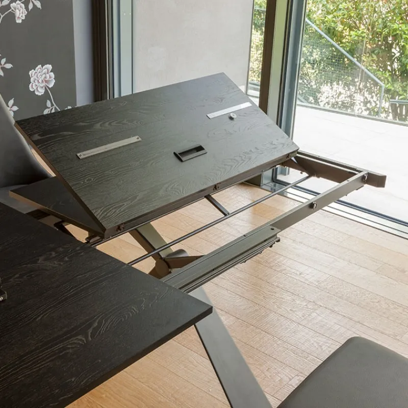 Altacom Delta Table design italienne extensible en mélaminé et pieds en X> Table De Salle à Manger