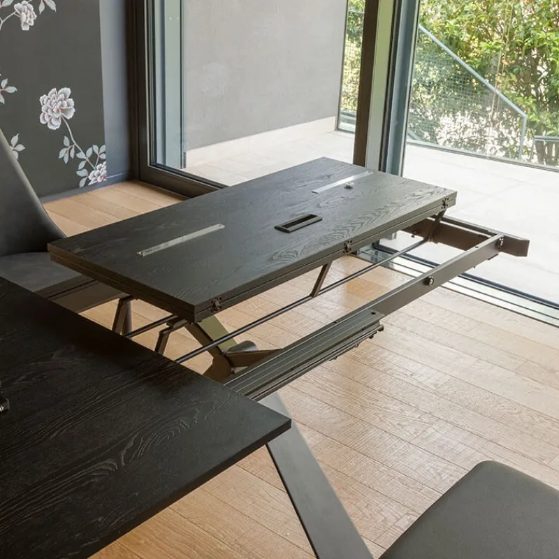 Altacom Delta Table design italienne extensible en mélaminé et pieds en X> Table De Salle à Manger
