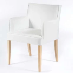 Sessio Diem Fauteuil contemporain rembourré en synthétique pieds en bois><noscript><img width=