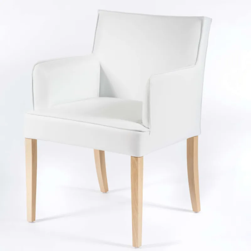 Sessio Diem Fauteuil contemporain rembourré en synthétique pieds en bois> Chaise De Cuisine|Chaise De Salle à Manger