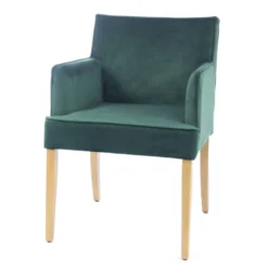 Sessio Diem Fauteuil contemporain rembourré en tissu et pieds en bois><noscript><img width=