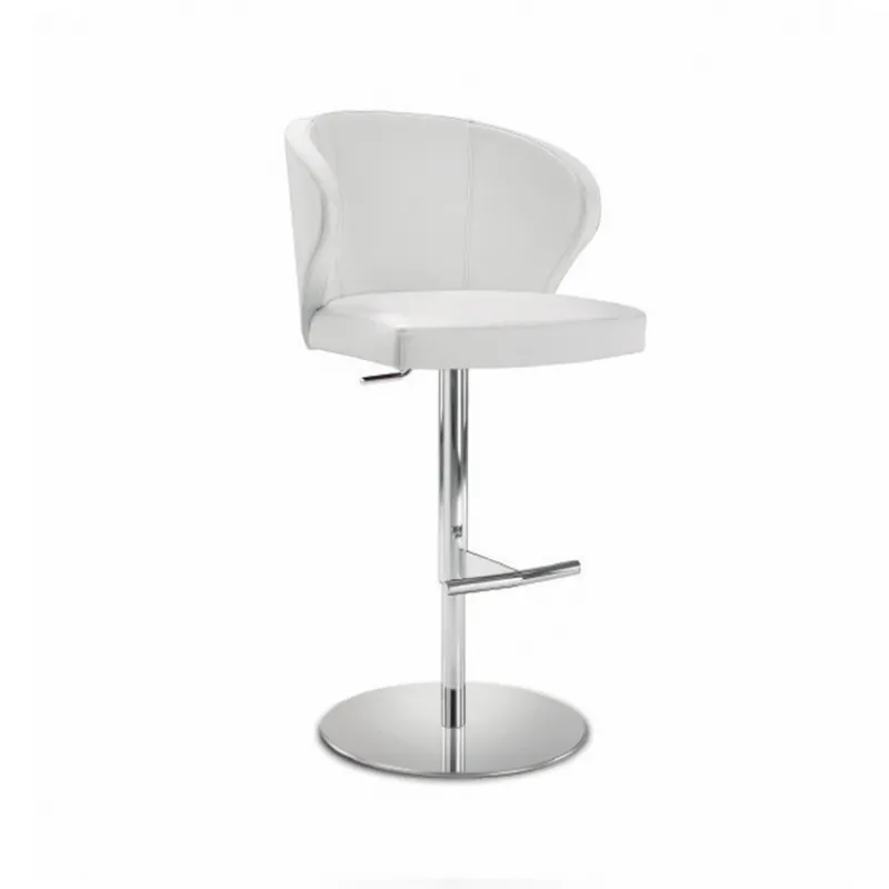 Peressini Doris P Tabouret pivotant et réglable en hauteur en synthétique et métal chromé> Tabouret Snack (assise +/- 65 Cm)|Tabouret De Bar (assise +/- 80 Cm)