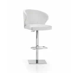 Peressini Doris P Tabouret pivotant et réglable en hauteur en synthétique et métal chromé> Tabouret Snack (assise +/- 65 Cm)|Tabouret De Bar (assise +/- 80 Cm)