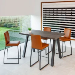 Perfecta Elite Tabouret snack rembourré en simili et métal><noscript><img width=