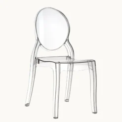 Elizabeth Chaise médaillon transparente en polycarbonate> Chaise De Salle à Manger|Chaise Salon