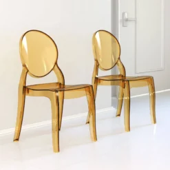 Elizabeth Chaise médaillon transparente en polycarbonate><noscript><img width=