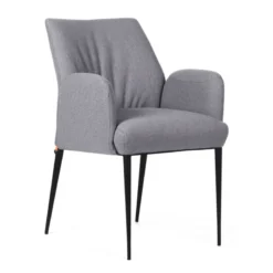 Mobitec Enora ® Fauteuil cocooning en tissu et pieds en métal> Chaise De Salle à Manger|Fauteuil De Salon
