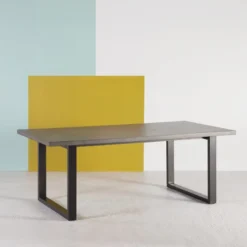 Neoh Eternelle Table industrielle française en béton ciré pieds traîneau> Table De Salle à Manger