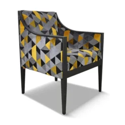 Paget Ethan Fauteuil Art déco en bois et en tissu fabriqué en France> Fauteuil De Salon