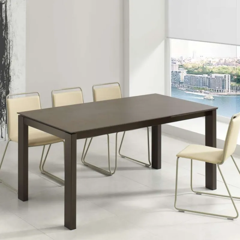 Pure design Evento Table rectangulaire extensible avec plateau en dekton et pieds en métal> Table De Cuisine