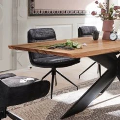 ExtrêmeTable design plateau bois massif avec pieds en métal><noscript><img width=