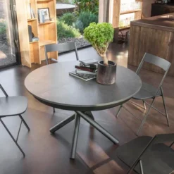 Altacom Fahrenheit Super Table ronde extensible design en céramique et pieds mikado> Table De Salle à Manger