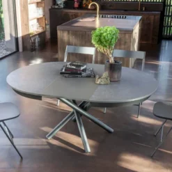 Altacom Fahrenheit Super Table ronde extensible design en céramique et pieds mikado> Table De Salle à Manger