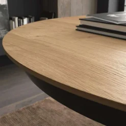 Altacom Fahrenheit Table design extensible ronde en bois avec pied central forme mikado><noscript><img width=