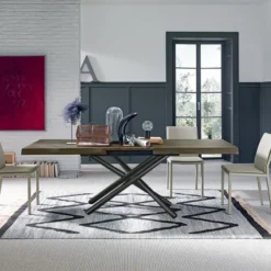 Altacom Fahrenheit Table extensible design italien rectangulaire avec pied mikado> Table De Salle à Manger