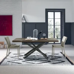 Altacom Fahrenheit Table extensible design italien rectangulaire avec pied mikado><noscript><img width=
