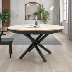 Altacom Fahrenheit Table ronde extensible design en mélaminé et pied mikado> Table De Salle à Manger
