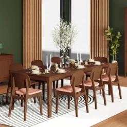 Theuns Fiera Table à manger extensible rectangulaire en bois><noscript><img width=