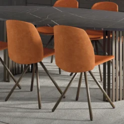 Perfecta Fiona 2 Chaise moderne en tissu et pieds métal><noscript><img width=
