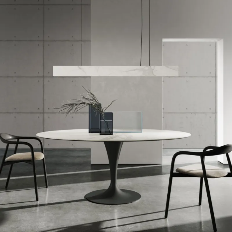 Sovet Italia Flûte Sovet® Table ovale design en céramique> Table De Salle à Manger