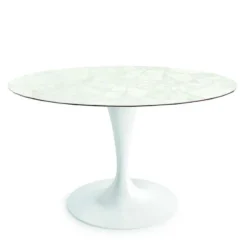 Sovet Italia Flûte Sovet® Table ronde design en céramique avec pied central> Table De Salle à Manger