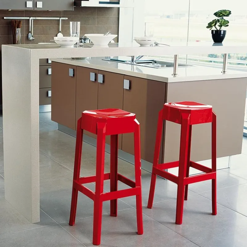 Fox Tabouret snack moderne en plexi hauteur 65 cm> Tabouret Snack (assise +/- 65 Cm)|Tabouret De Bar (assise +/- 80 Cm)