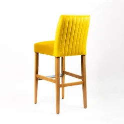 Sessio Fritz line Tabouret de bar avec dos en tissu matelassé et pieds en bois><noscript><img width=