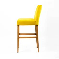 Sessio Fritz line Tabouret de bar avec dos en tissu matelassé et pieds en bois><noscript><img width=