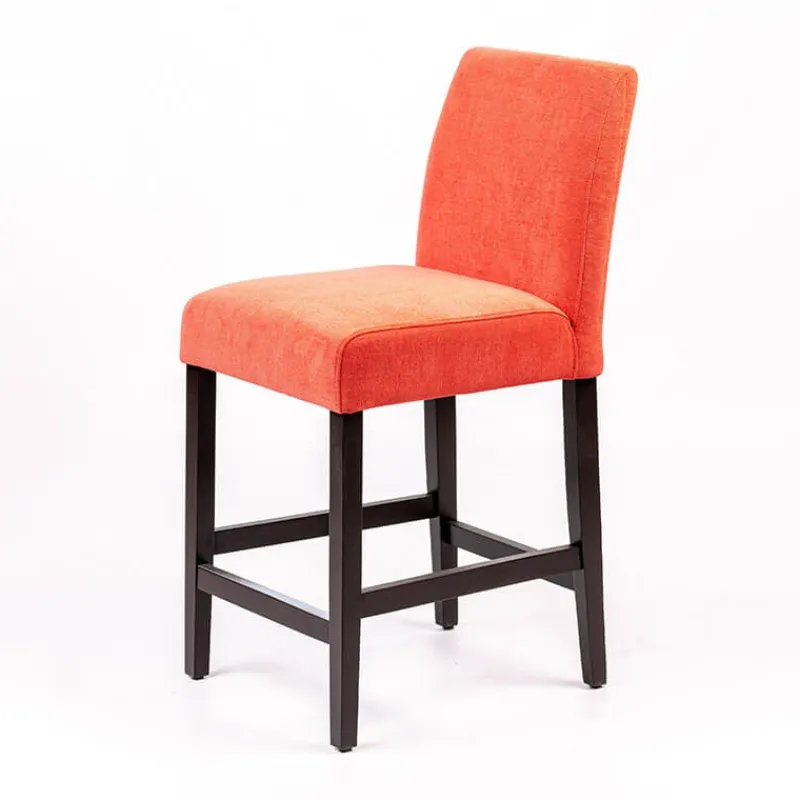 Sessio Fritz line Tabouret snack avec dos matelassé en tissu et pieds en bois> Tabouret Snack (assise +/- 65 Cm)|Tabouret De Bar (assise +/- 80 Cm)