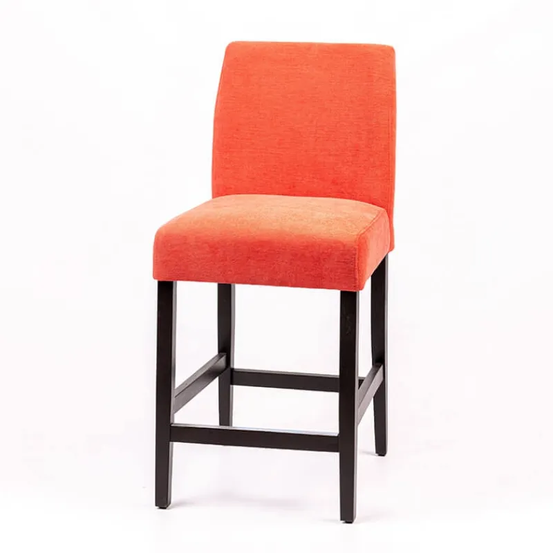 Sessio Fritz line Tabouret snack avec dos matelassé en tissu et pieds en bois> Tabouret Snack (assise +/- 65 Cm)|Tabouret De Bar (assise +/- 80 Cm)
